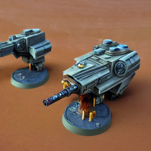 Prompt: Laser Turret, Desert Planet, War, Star Wars, Warhammer 40k