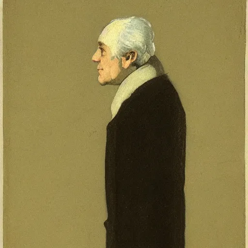 Image similar to A lonely man in the immensity drawn by Francisco de Goya