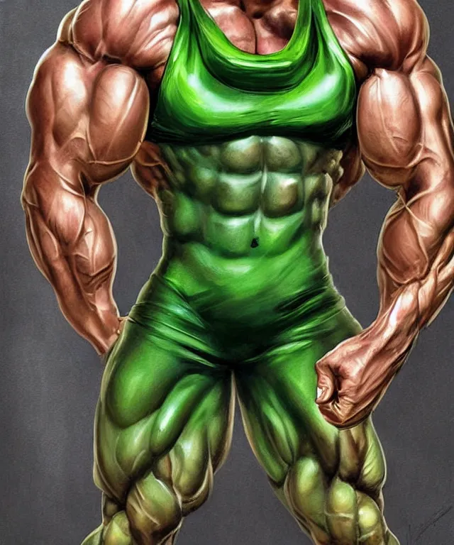 Image similar to muscular luigi wearing a green jumpsuit pumping iron in a dingy gym by ilya kuvshinov, bodybuilder ernest khalimov, super mario bros symmetrical face concept art, hyper realistic, intricate, elegent, highly detailed, digital painting, concept art, smooth, sharp, focus, illustration, art by artgerm and greg rutkowski and alphonse mucha, artstation