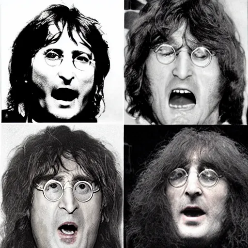 Prompt: John Lennon death metal vocalist