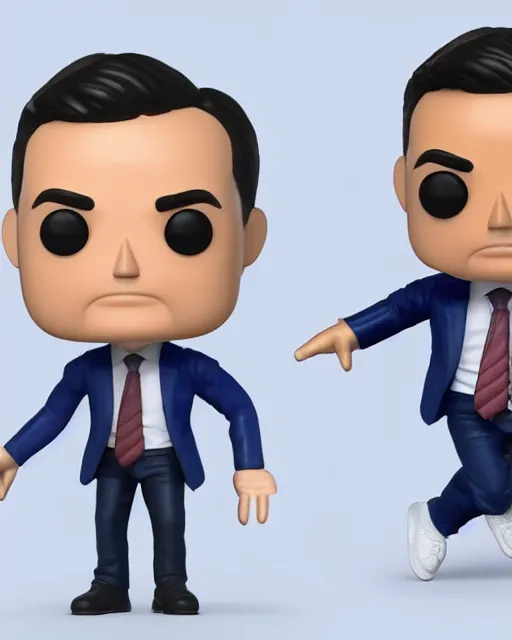 Image similar to full body 3d render of Ben Shapiro as a funko pop, studio lighting, white background, blender, trending on artstation, 8k, highly detailed