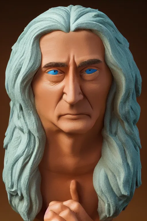 Prompt: a plasticine model of braco the gazer, dramatic lighting, 8 k, beautiful, rich colours, highly detailed photograph