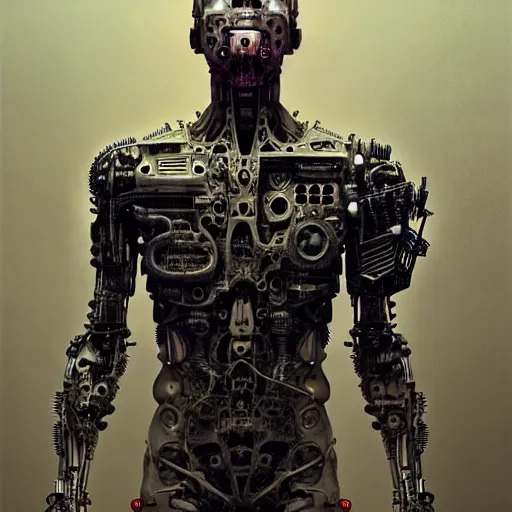 Prompt: ultra realist intricate detailed horror portrait of a single rugged cyborg male, cyborg tech on body and legs, accurate features, cyberpunk, industrial, apocalyptic, very intricate details, focus, high resolution, 8 k resolution, dramatic lighting, artstyle alex ries and zdzisław beksinski, award winning