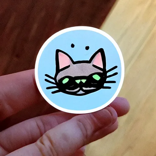 Image similar to a sticker of a cute cat