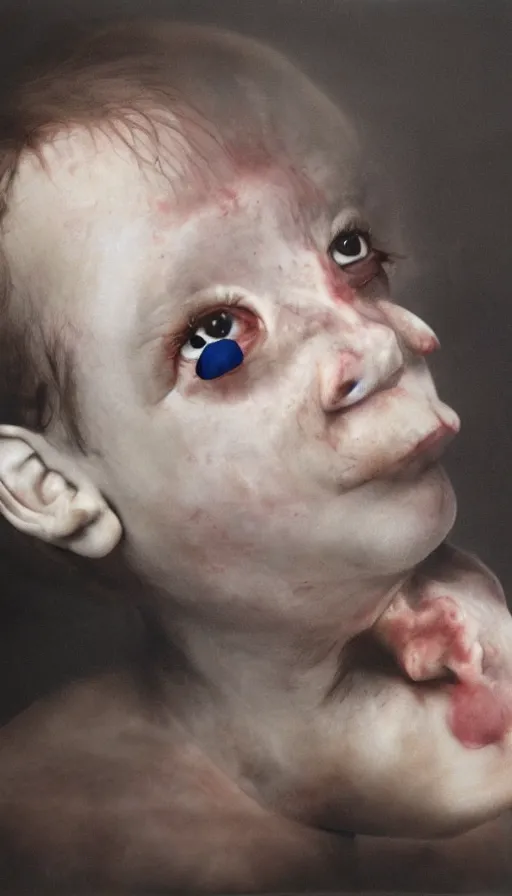 Prompt: The end of an organism, by Gottfried Helnwein