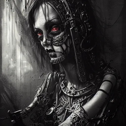 Prompt: weird painting of Dark art, grungy gothic, hyperdetailed, artstation, trending on cgsociety, ultra high quality, golden ratio, intricate artwork masterpiece, black and white, by greg rutkowski, by Roset Conrad, High contrast