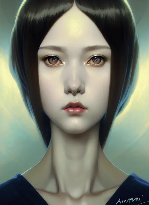 Prompt: symmetry portrait of ayanami rei, intricate, elegant, highly detailed, digital painting, artstation, concept art, smooth, sharp focus, illustration, art by artgerm and greg rutkowski and alphonse mucha, 8 k