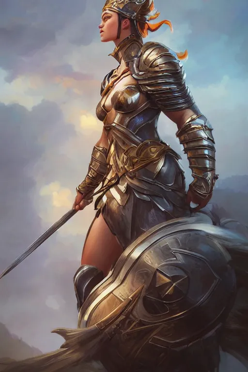 Image similar to amazon valkyrie athena, d & d, fantasy, portrait, highly detailed, headshot, digital painting, trending on artstation, concept art, sharp focus, illustration, art by artgerm and greg rutkowski and magali villeneuve