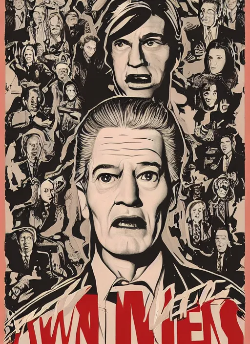 Image similar to twin peaks movie poster art by eric tan