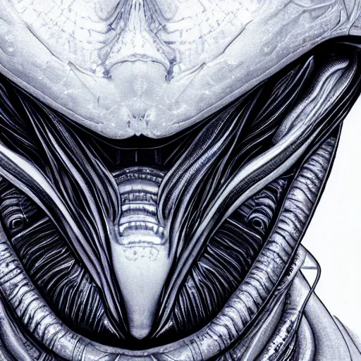 Image similar to illustration of detailed alien face, 4k, high details, detailed face