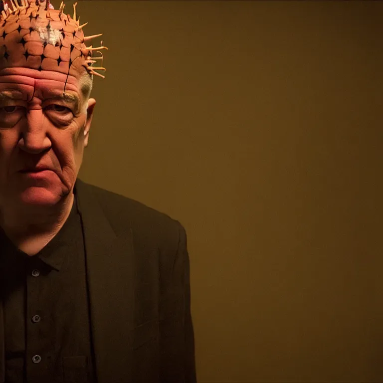 Prompt: david lynch as pinhead, movie still, 8 k, hdr, atmospheric lighting