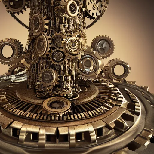 Image similar to A steampunk sacred tree portrait made of engraved full plate armor and gears, Macro shot by Justin Gerard, unreal engine, physically based rendering