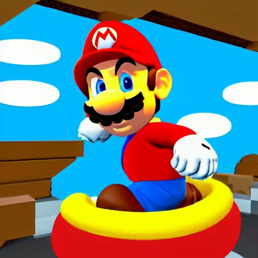 Prompt: Obama as a Super Mario 64 character