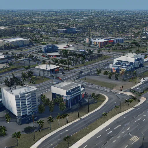 Image similar to pembroke pines florida in gta 5, 8k octane 3D render