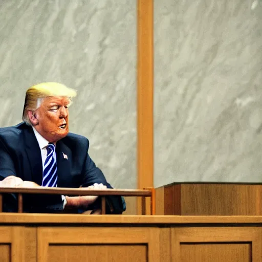 Prompt: Donald Trump in court