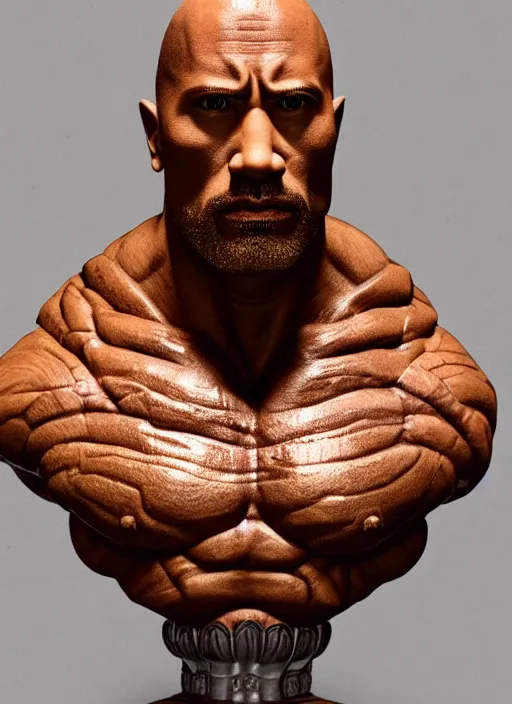 Prompt: high intricate bust of dwayne johnson carved from wood in baroque style, studio light, maria panfilova, andrea savchenko, mike kime, ludovic plouffe, qi sheng luo, oliver cook, trending on artstation