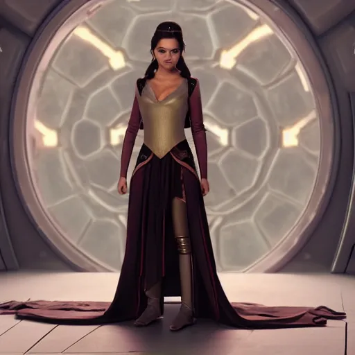 Image similar to victoria justice as princess padme in star wars episode 3, 8 k resolution, cinematic lighting, anatomically correct