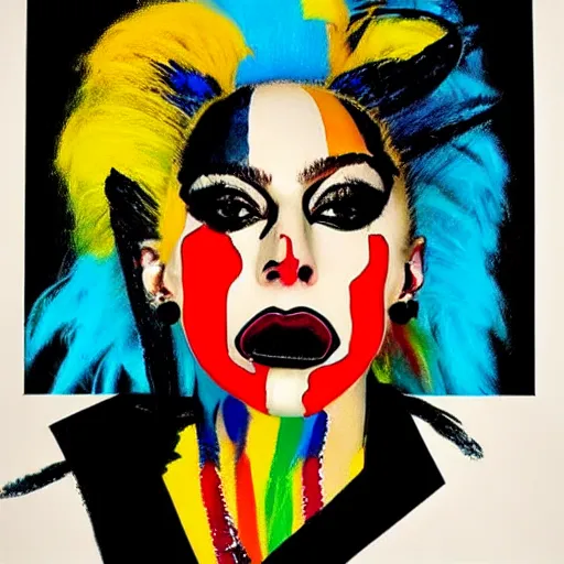 Prompt: lady gaga painted by basquiat