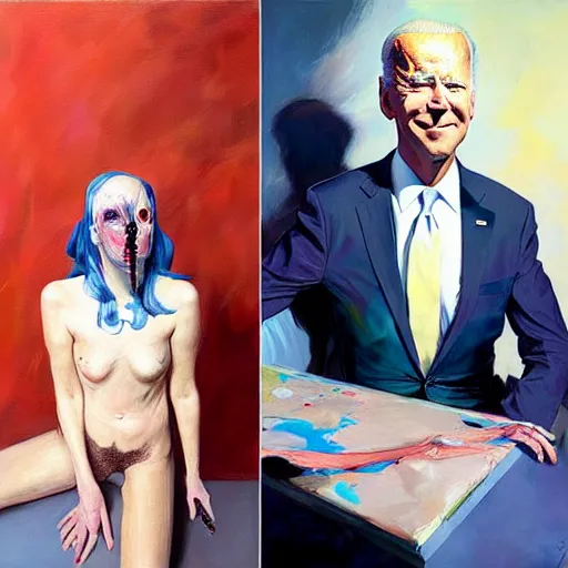 Image similar to joe biden in the style of adrian ghenie, esao andrews, ( ( ( jenny saville ) ) ), edward hopper, surrealism, dark art by james jean