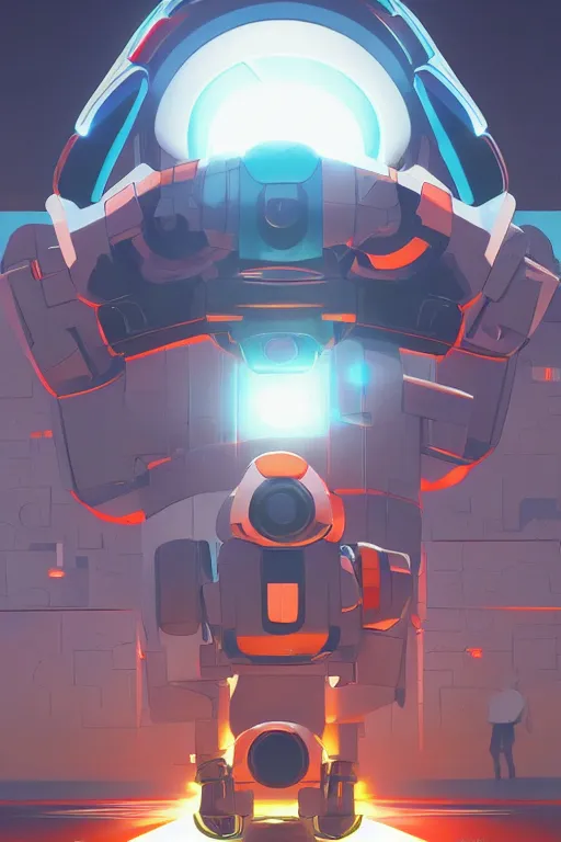 Image similar to metabots medabots medarotto medarot robot minimalist comics, behance hd by jesper ejsing, by rhads, makoto shinkai and lois van baarle, ilya kuvshinov, rossdraws global illumination ray tracing hdr radiating a glowing aura