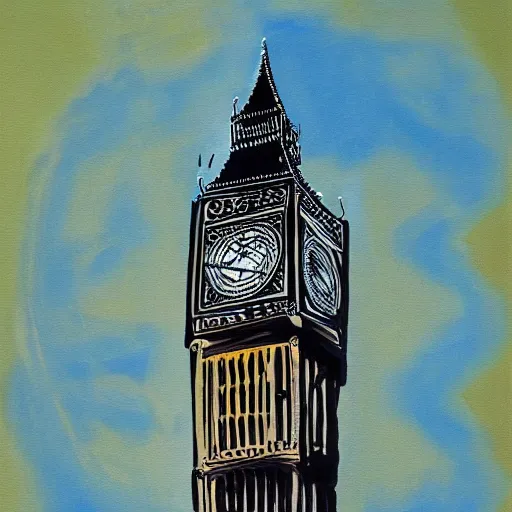 Image similar to Cartographism painting of Big Ben