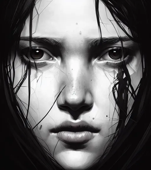 Image similar to symmetry ( ellie from last of us portrait ) ultra detailed, intricate, dynamic lighting, digital art, digital painting, art station, wlop, sharp focus, illustration, art by artgerm and greg rutkowski and alphonse mucha