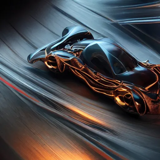 Image similar to car : motherboard forms designed by zaha hadid, sci-fi futuristic ultra realistic photography, keyshot render, octane render, unreal engine 5 lumen, high oiled liquid glossy specularity reflections, ultra detailed, golden hour, dramatic lighting 4k, 8k, 16k in the style ofblade runner 2049 Cyberpunk 2077 ghost in the shell thor 2 marvel film : tilt shift: sharp focus