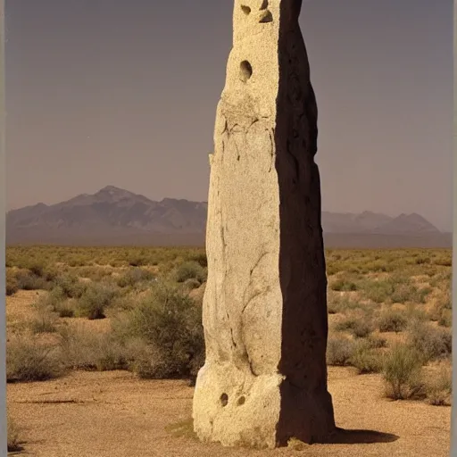 Prompt: totem in a desert, carus, carl gustav