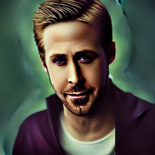 Prompt: Portrait of Ryan Gosling as Yoshi, studio lighting, model, HDR, 24MP, fantasy, high detail, elegant, digital painting, natural light, vibrant, intricate, textured skin, highly detailed, artstation, sharp, focus, illustration, Anna Dittmann, Ilya Kuvshinov, Nikolay Makovsky