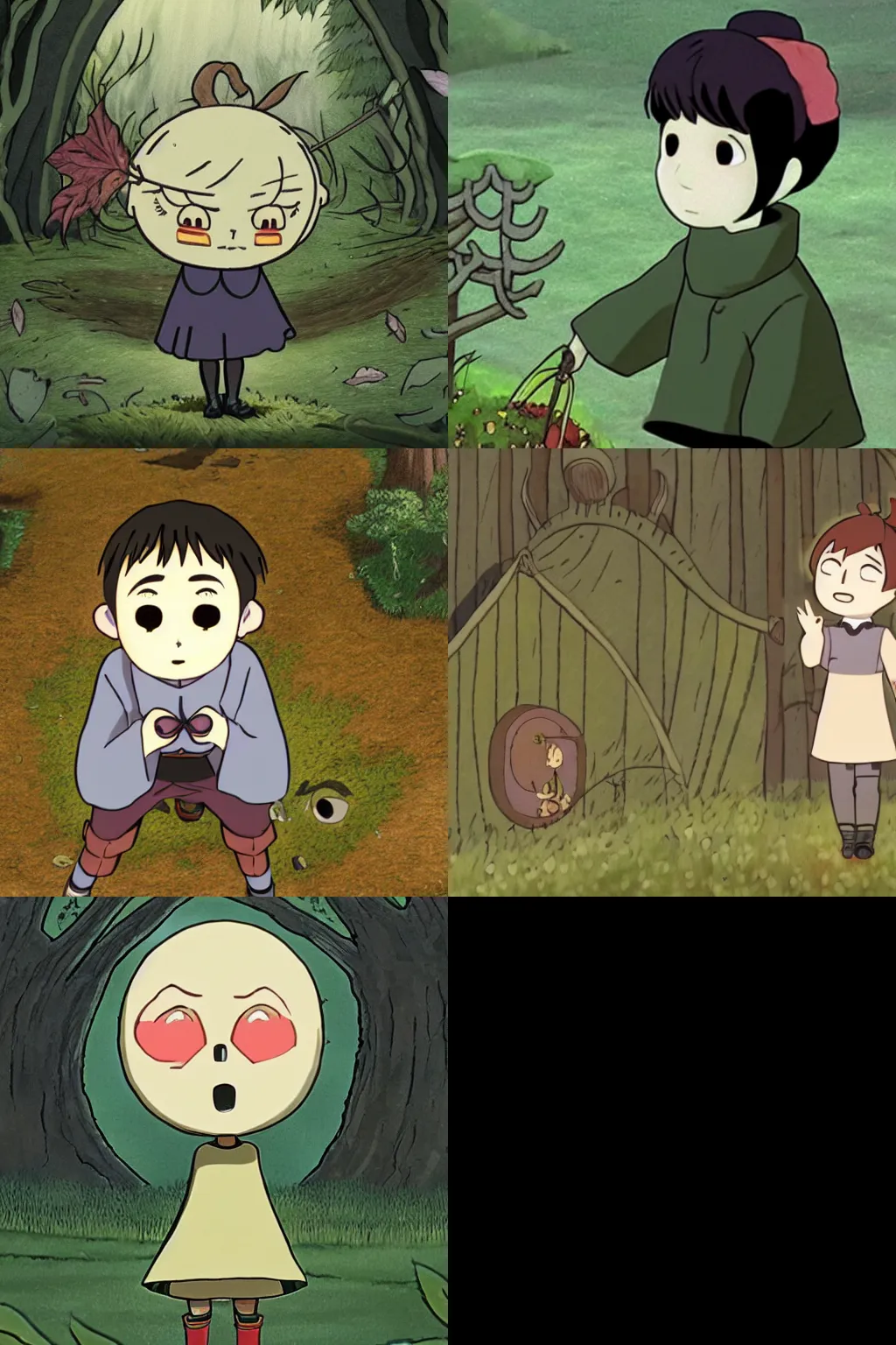 Prompt: Chihiro in the Over the Garden Wall series