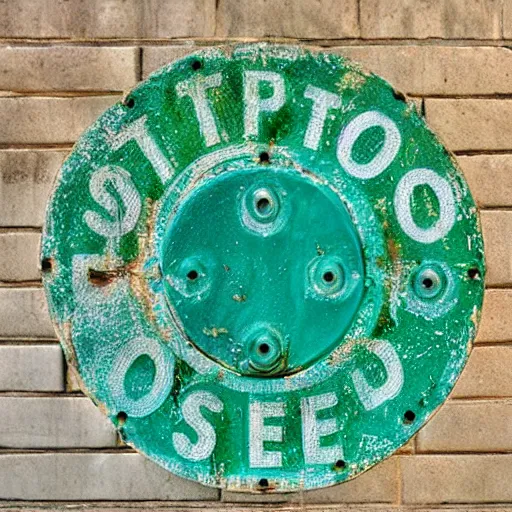 Image similar to stop sign ombre blue green