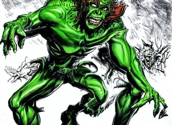 Image similar to green goblin illustration by mike ploog