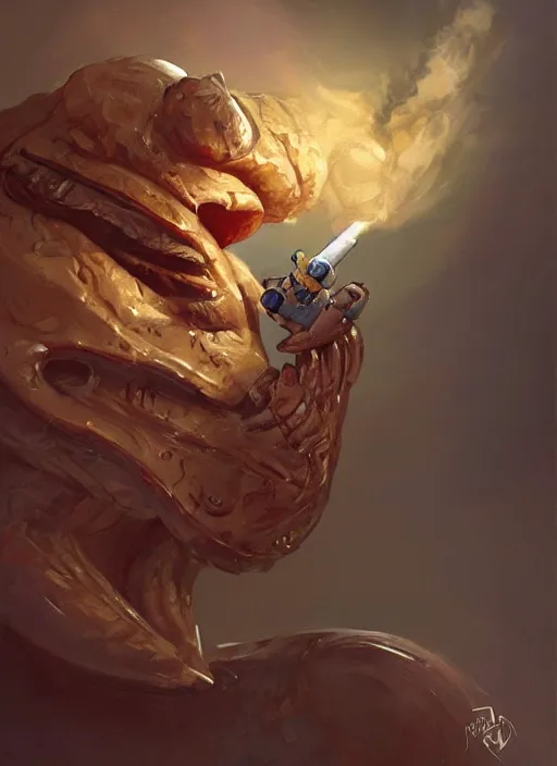 Prompt: caterpillar smoking a cigar, elegant, digital painting, concept art, smooth, sharp focus, illustration, from StarCraft by Ruan Jia and Mandy Jurgens and Artgerm and William-Adolphe Bouguerea