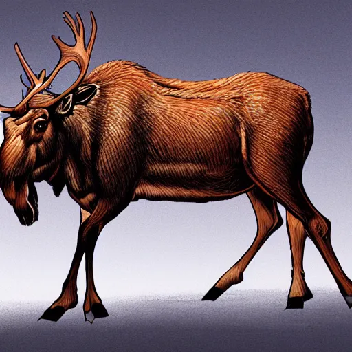 Prompt: speculative evolution of a moose