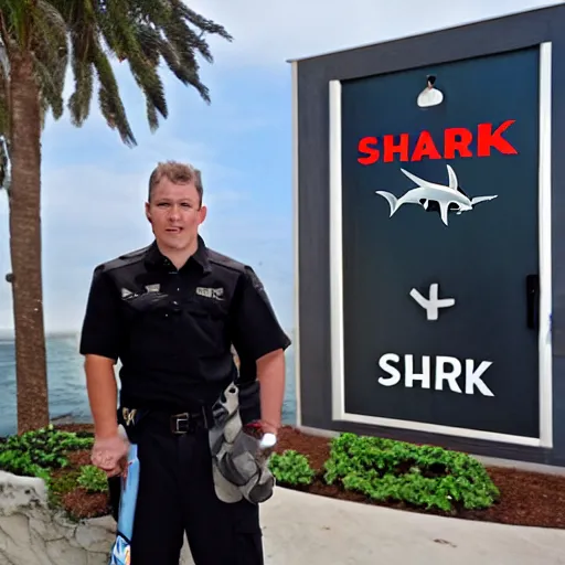 Image similar to shark security guard