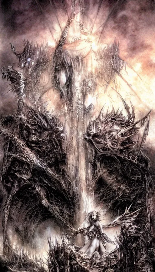 Image similar to the end of the world, by luis royo,