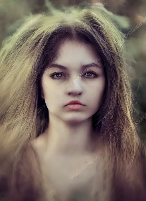 Prompt: portrait of a very beautiful!!!! woman! symmetric face, petzval lens art photography. sharp eyes