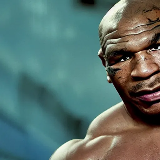 Prompt: mike tyson after he transformed into a fish