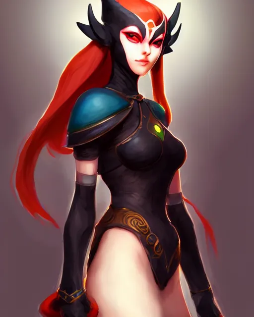 Image similar to character concept art of midna | | cute - fine - face, pretty face, realistic shaded perfect face, fine details by stanley artgerm lau, wlop, rossdraws, james jean, andrei riabovitchev, marc simonetti, and sakimichan, tranding on artstation