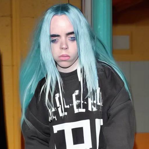 Image similar to buffed billie eilish as 1 9 9 0 s highschool bully