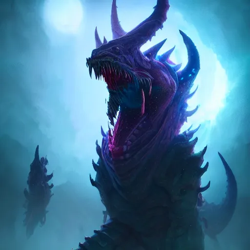 Prompt: abyssal dragons in the cosmos, huggy wuggy from poppy playtime video game, fullbody, ultra high detailed, glowing lights, oil painting, greg rutkowski, charlie bowater, beeple, unreal 5, daz, hyperrealistic, octane render, rpg portrait, dynamic lighting, fantasy art, beautiful face