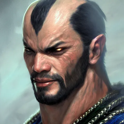 Prompt: King from Tekken, closeup character portrait art by Donato Giancola, Craig Mullins, digital art, trending on artstation