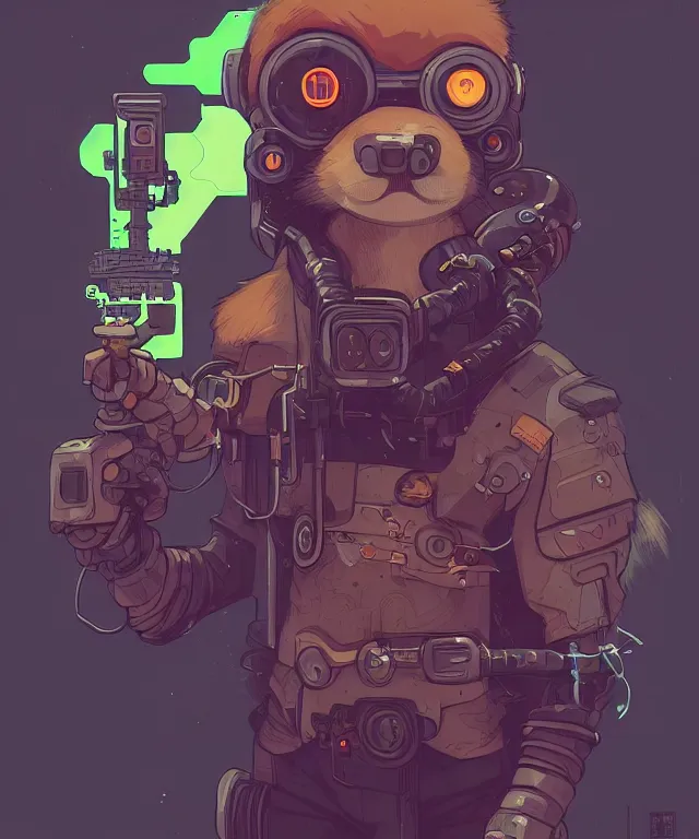 Image similar to a portrait of an anthropomorphic cyberpunk beaver holding a chaingun, cyberpunk!, fantasy, elegant, digital painting, artstation, concept art, matte, sharp focus, illustration, art by josan gonzalez