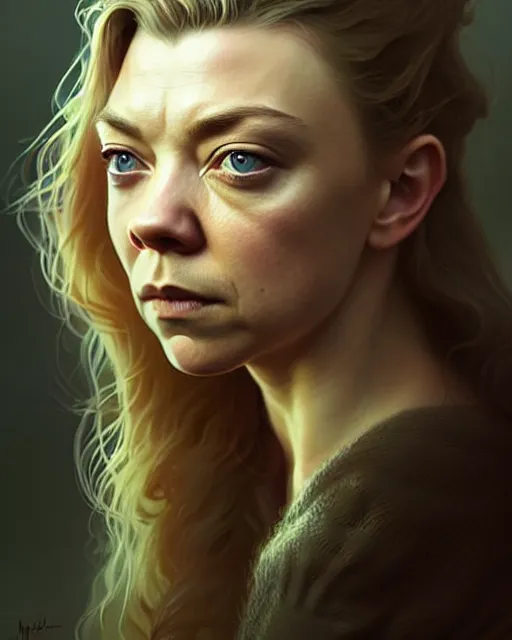 Image similar to natalie dormer, character portrait, portrait, close up, concept art, intricate details, highly detailed by greg rutkowski, michael whelan