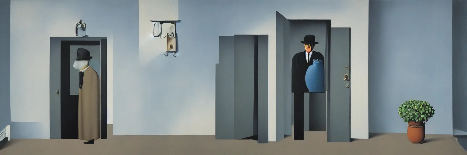 Image similar to door painting magritte