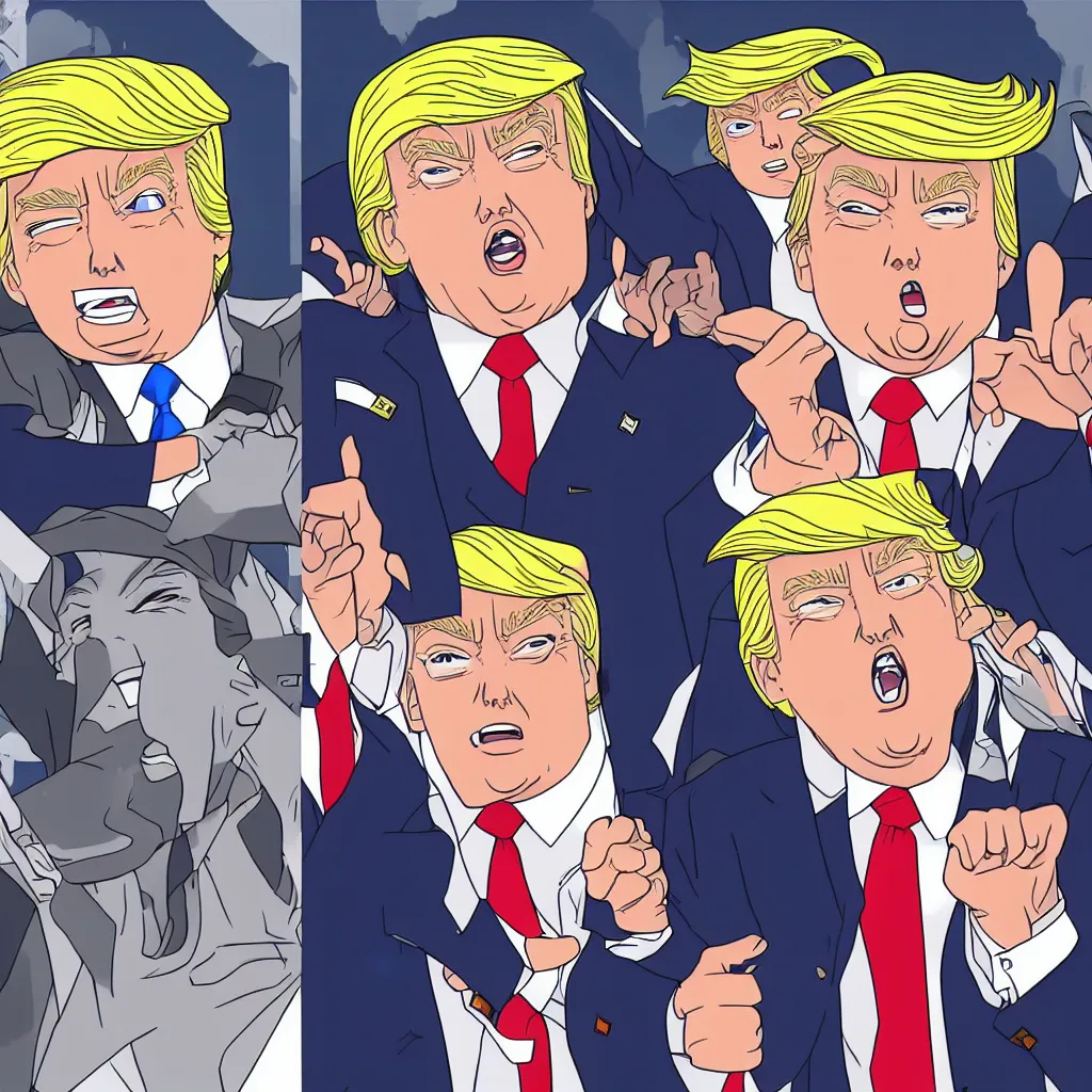 Prompt: donald trump anime