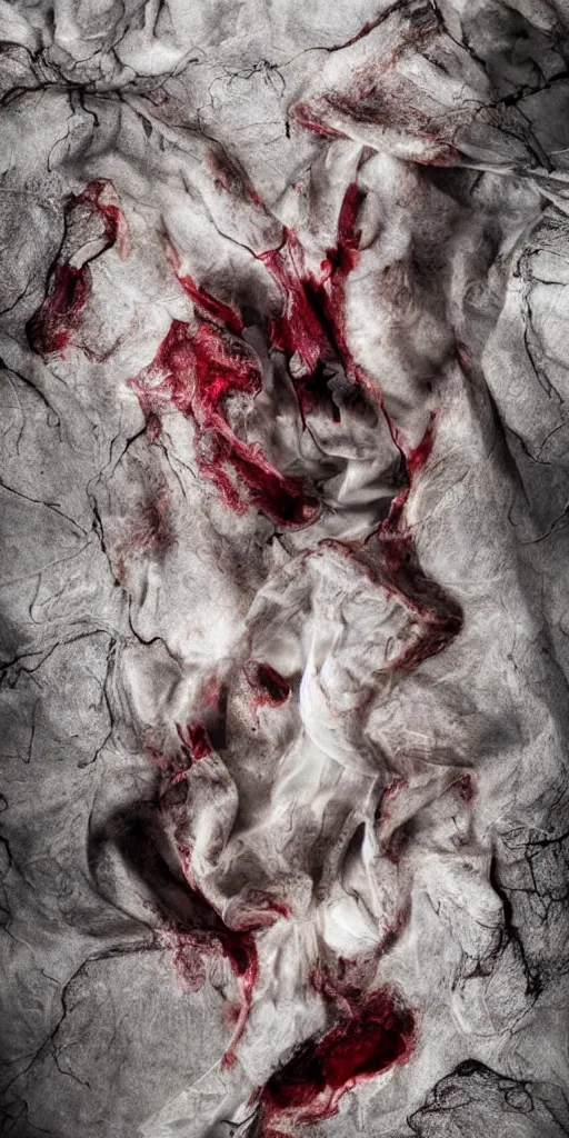 Prompt: pain, human bodies, surrealism, hidden behind torn cloth swirling violently, abstract cloth simulation, tattered fabric, rags, ragged, ephemeral, gradients, hyperdetailed, hyper realistic