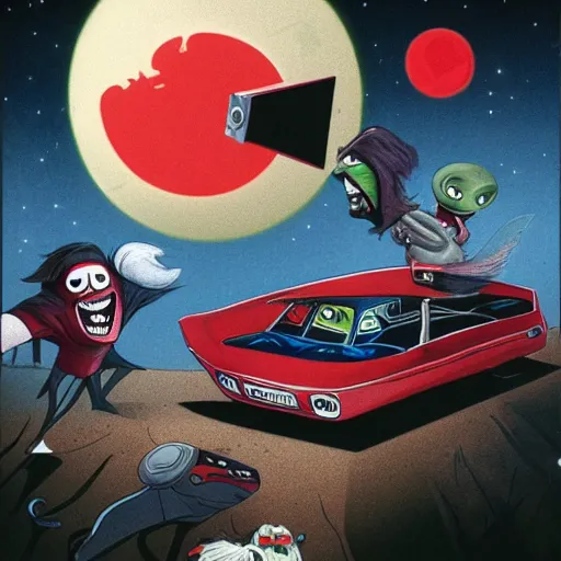 Image similar to morbius morbing in the morbmobile while saying'it's morbin time'