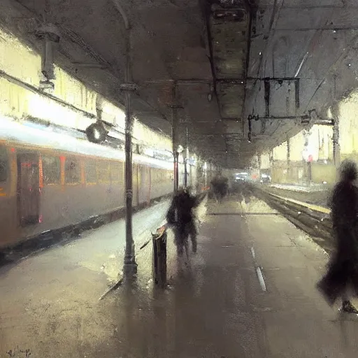 Prompt: toronto kipling station painting by jeremy mann