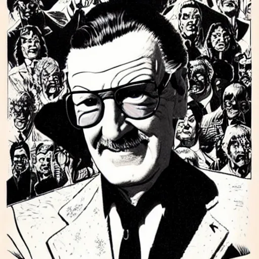 Image similar to stan lee drawn by virgil finlay